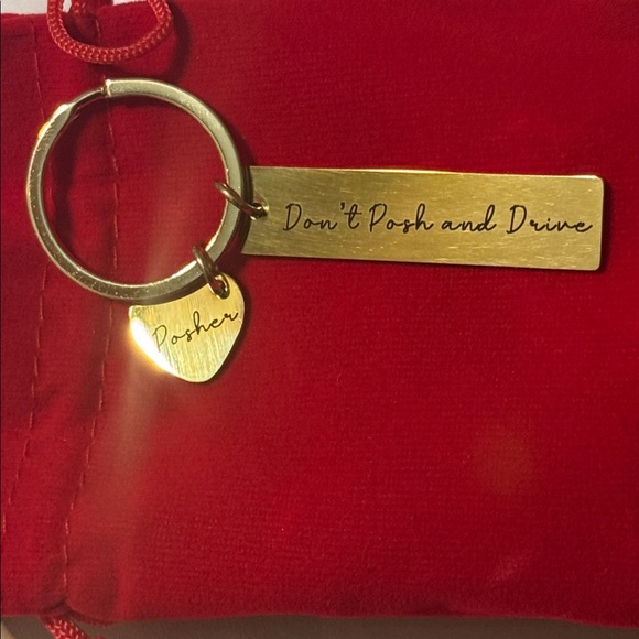 Accessories - One “don’t posh & drive” Gold Keychain with Heart Charm